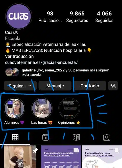 Perfil de Instagram de CUAS